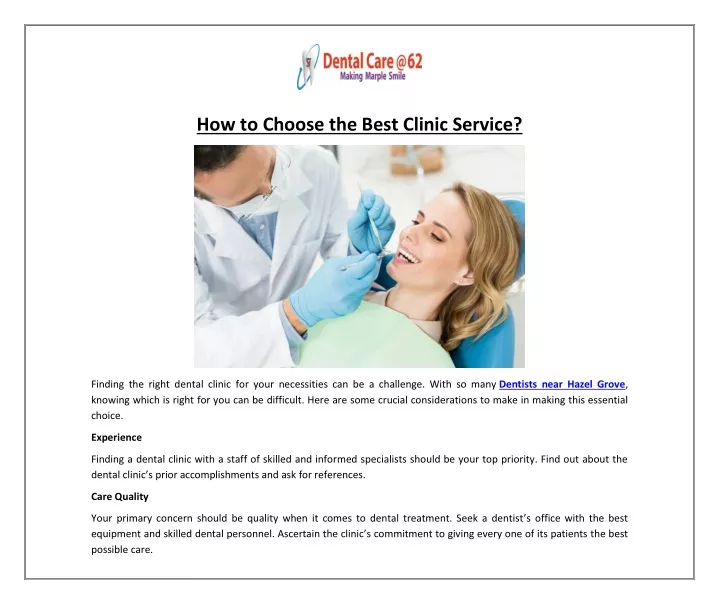 how to choose the best clinic service