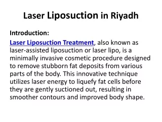 laser liposuction in riyadh