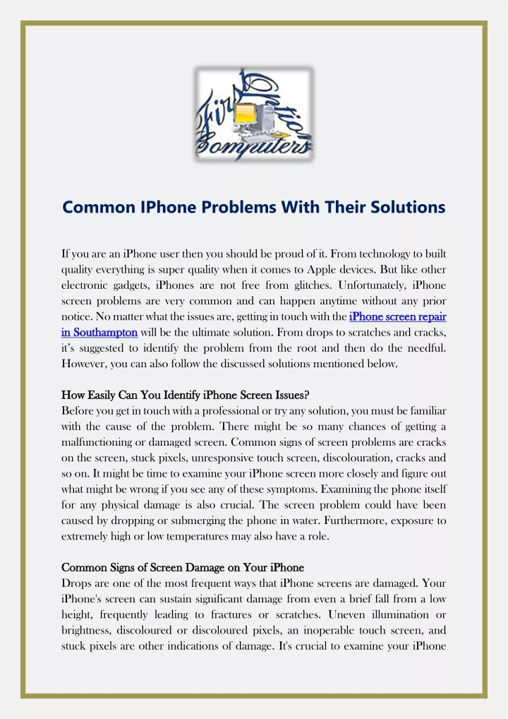 common iphone problems with their solutions