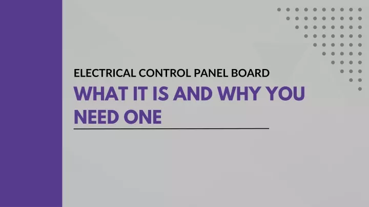electrical control panel board
