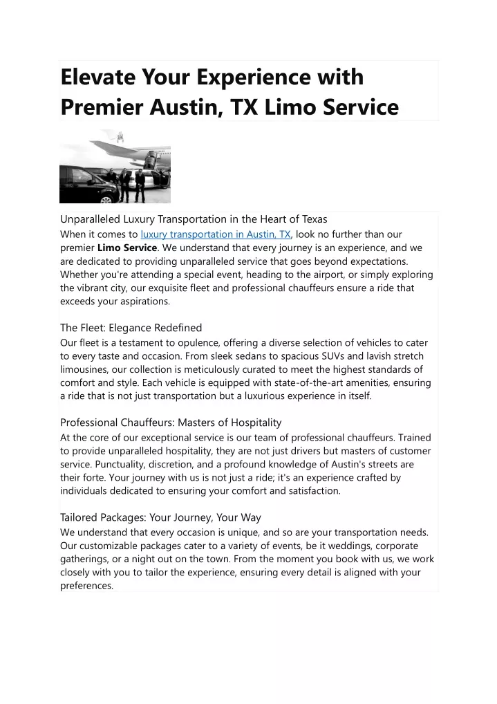 elevate your experience with premier austin