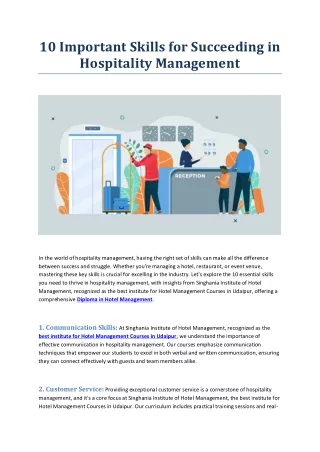 10 important skills for succeeding in hospitality