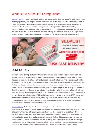 what is use sildalist 120mg tablet