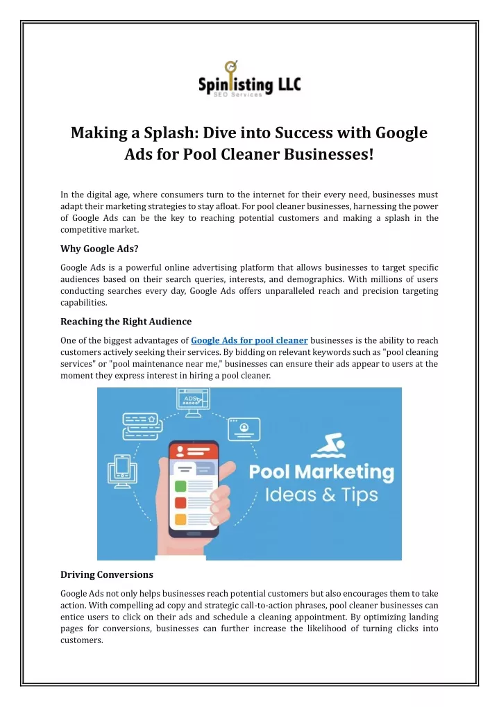 making a splash dive into success with google