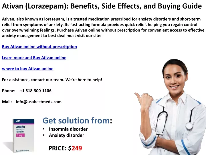 ativan lorazepam benefits side effects and buying