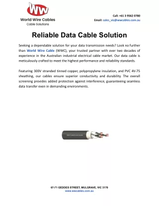 Reliable Data Cable Solution