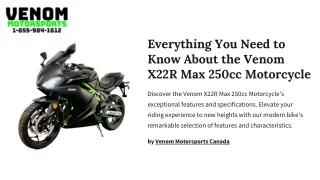 Everything You Need to Know About the Venom X22R Max 250cc Motorcycle