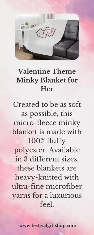 Valentine Theme Minky Blanket for Her