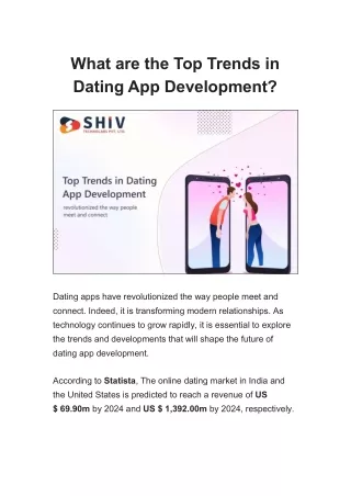 Exploring the Top Trends Shaping Dating App Development