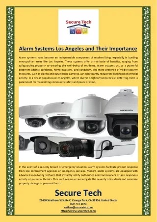 Alarm Systems Los Angeles and Their Importance