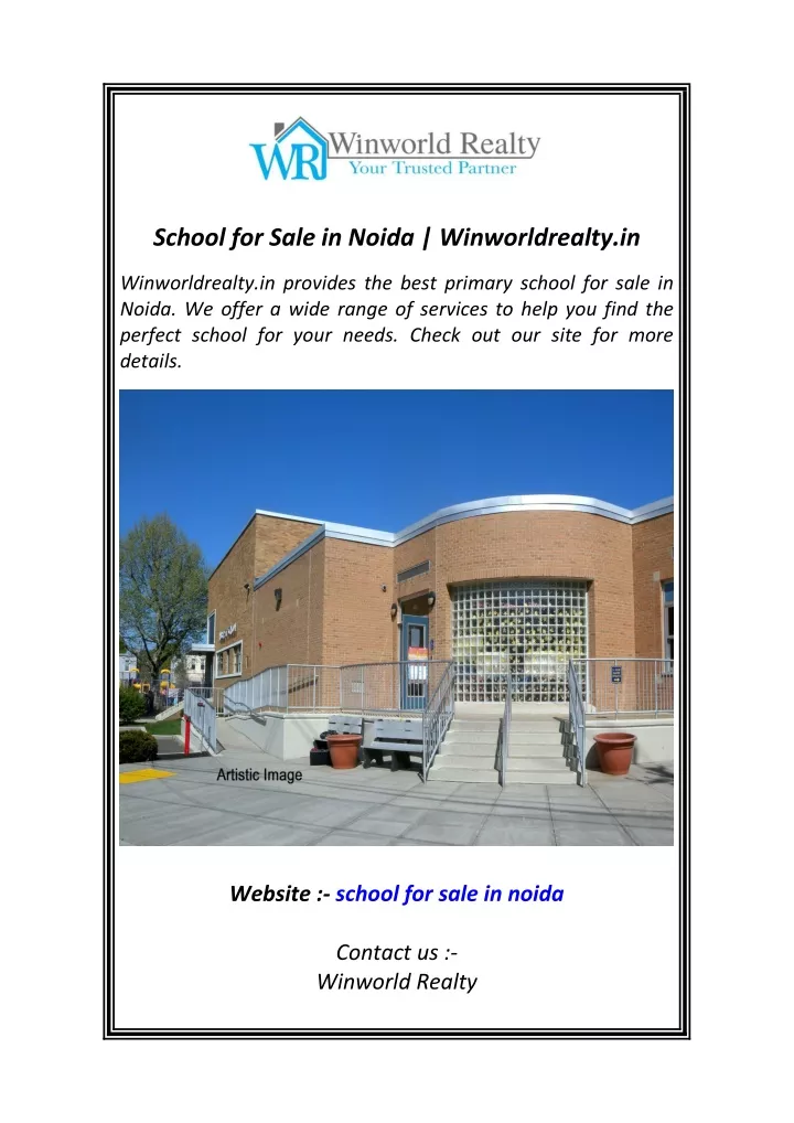 school for sale in noida winworldrealty in