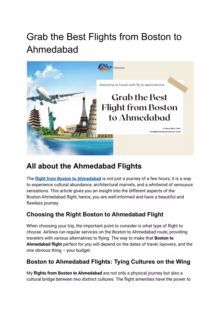 grab the best flights from boston to ahmedabad