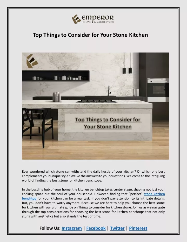 top things to consider for your stone kitchen