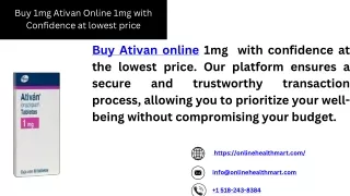 Buy 1mg Ativan Online 1mg with Confidence at lowest price