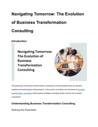 Navigating Tomorrow_ The Evolution of Business Transformation Consulting