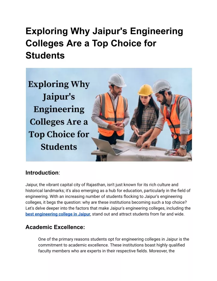 exploring why jaipur s engineering colleges