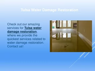 Tulsa Water Damage Restoration