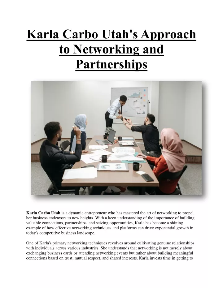 karla carbo utah s approach to networking