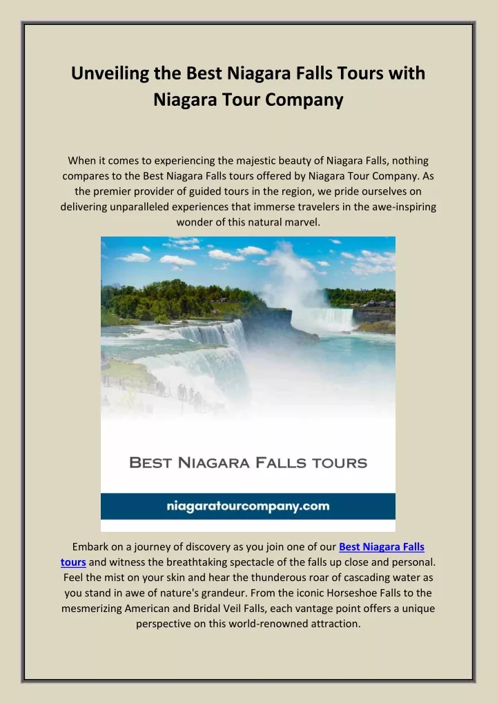unveiling the best niagara falls tours with