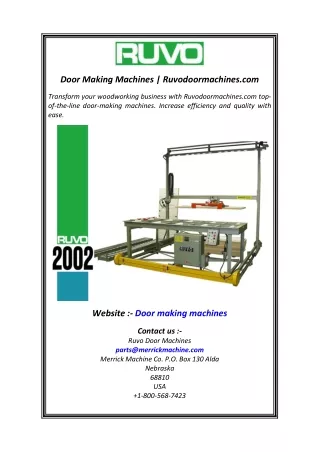 Door Making Machines Ruvodoormachines.com