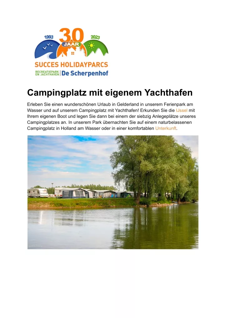 campingplatz mit eigenem yachthafen