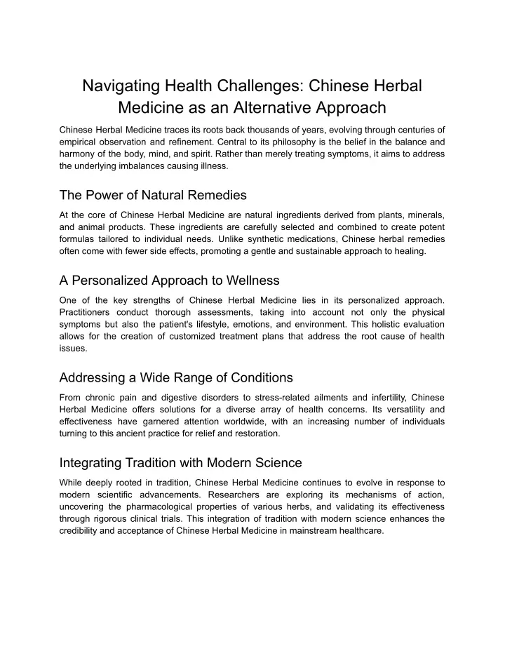 navigating health challenges chinese herbal