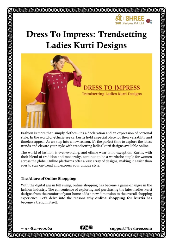dress to impress trendsetting ladies kurti designs