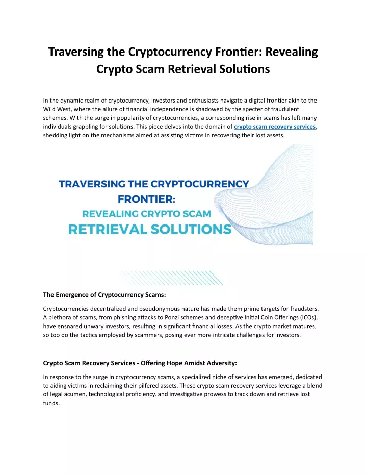 traversing the cryptocurrency frontier revealing