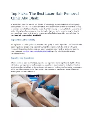 Best Laser Hair Removal Clinic Abu Dhabi