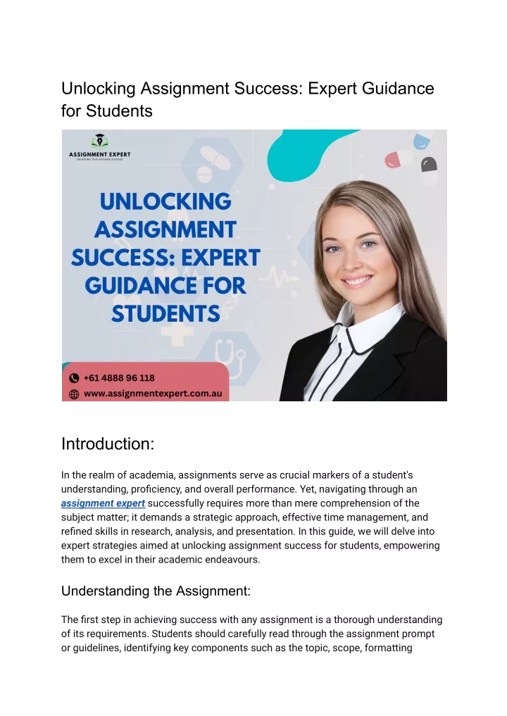 unlocking assignment success expert guidance