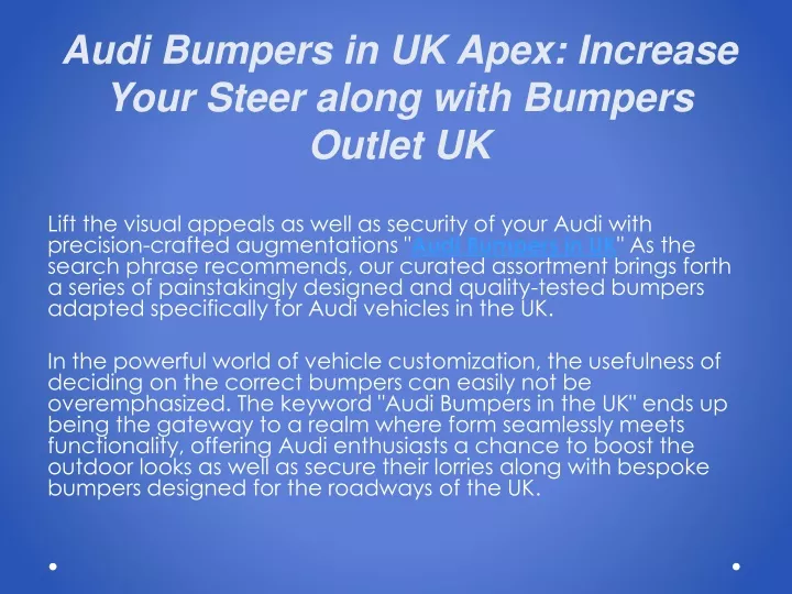 audi bumpers in uk apex increase your steer along with bumpers outlet uk