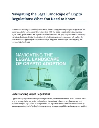 Navigating the Legal Landscape of Crypto Regulations