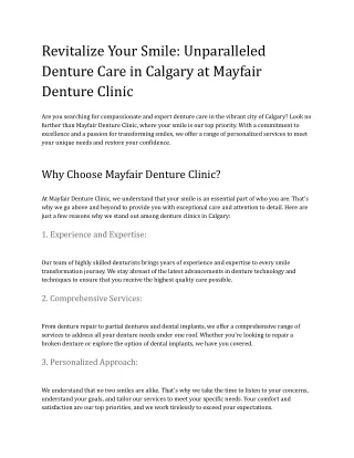 Revitalize Your Smile_ Unparalleled Denture Care in Calgary at Mayfair Denture Clinic (1)
