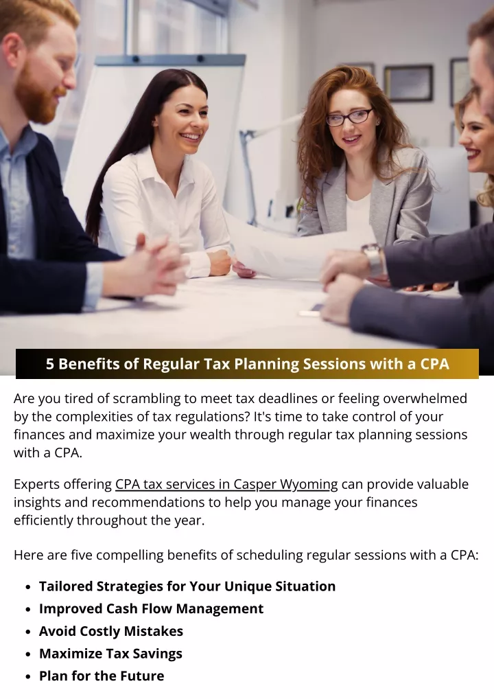 5 benefits of regular tax planning sessions with