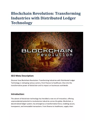 Blockchain Revolution