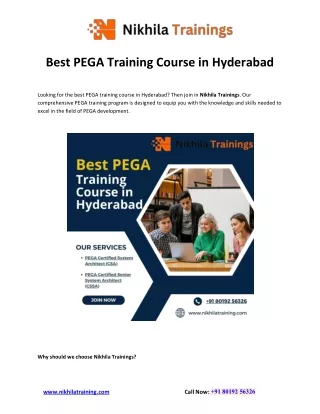 Best PEGA Training Course in Hyderabad