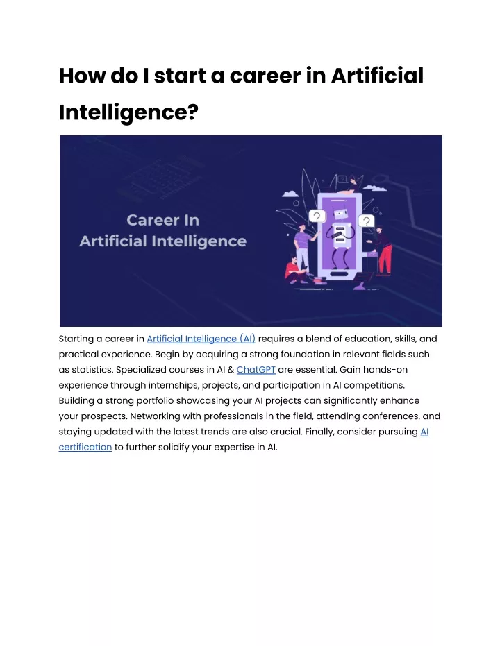 how do i start a career in artificial intelligence