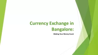 Currency Exchange in Bangalore