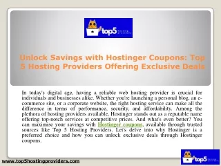 Hostinger coupons