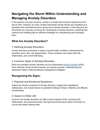 Sortd Blog_- Navigating the Storm Within Understanding and Managing Anxiety Disorders