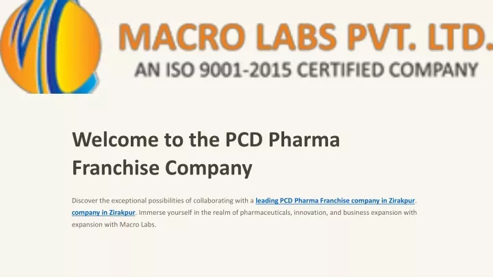 welcome to the pcd pharma franchise company