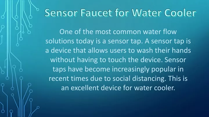 sensor faucet for water cooler