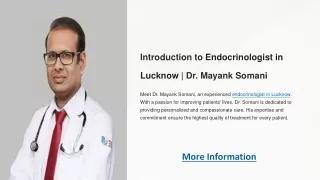 Endocrinologist in Lucknow | Dr. Mayank Somani