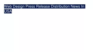 web design press release distribution news in usa
