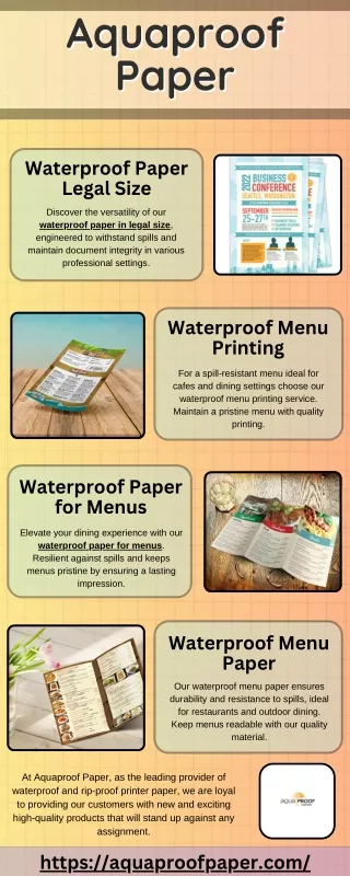 Waterproof Paper Legal Size