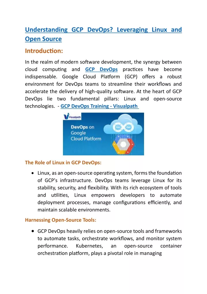 understanding gcp devops leveraging linux