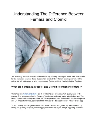 Understanding The Difference Between Femara and Clomid