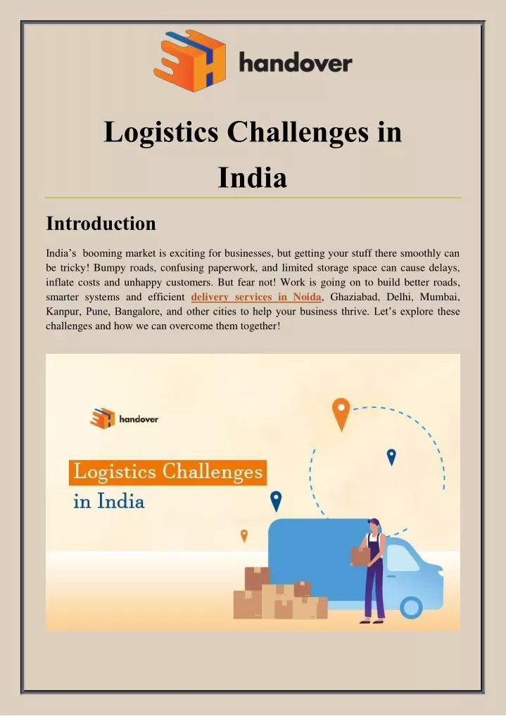 logistics challenges in india