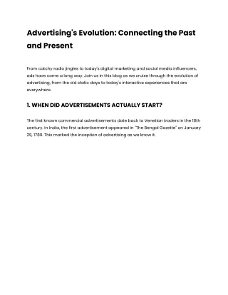 Advertising's Evolution_ Connecting the Past and Present