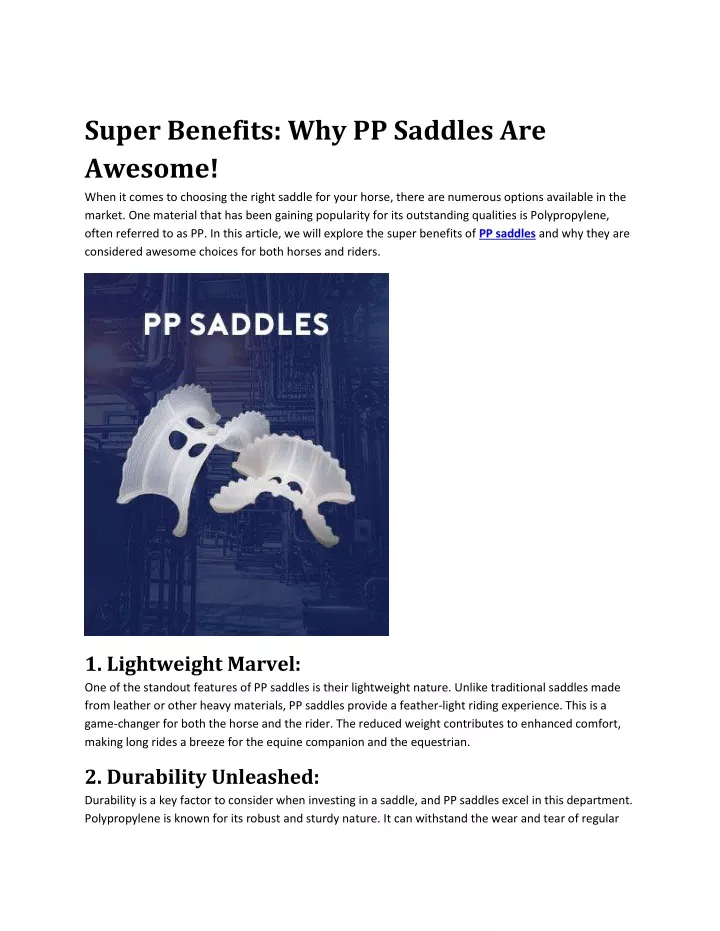 super benefits why pp saddles are awesome